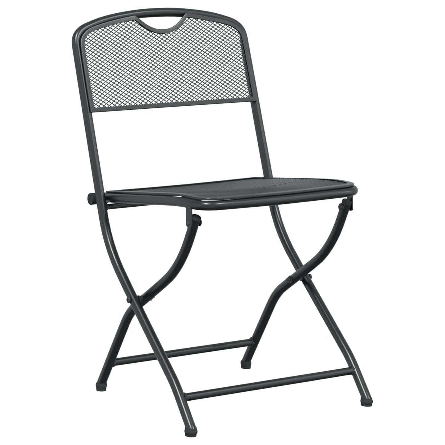 Outdoor Furniture Set Folding 9 pcs Anthracite Iron and Steel