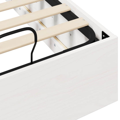 Ottoman Bed Frame White 90 x 190 cm Solid Pine Wood