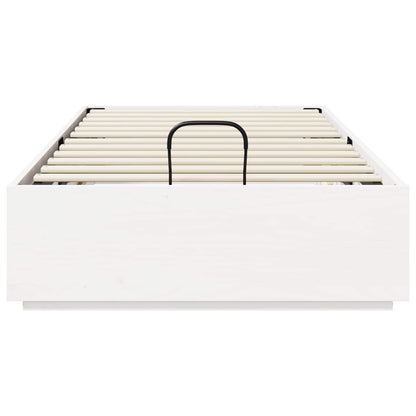 Ottoman Bed Frame White 90 x 190 cm Solid Pine Wood