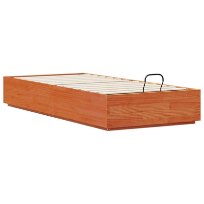 Ottoman Bed Frame Wax Brown 90 x 190 cm Solid Pine Wood