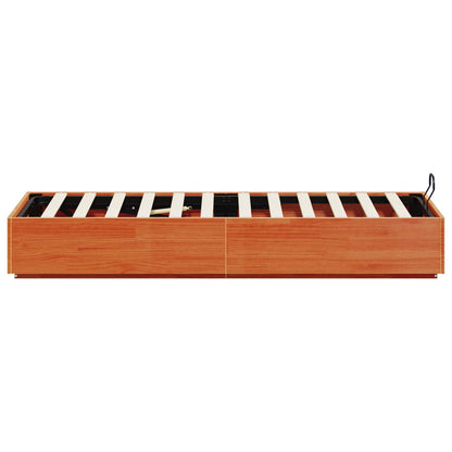 Ottoman Bed Frame Wax Brown 90 x 190 cm Solid Pine Wood