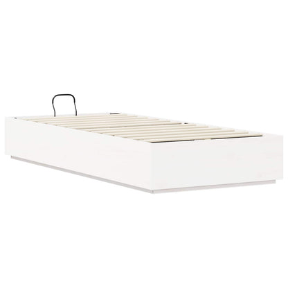 Ottoman Bed Frame White 80 x 200 cm Solid Pine Wood