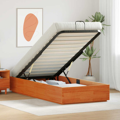 Ottoman Bed Frame Wax Brown 80 x 200 cm Solid Pine Wood