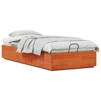 Ottoman Bed Frame Wax Brown 80 x 200 cm Solid Pine Wood