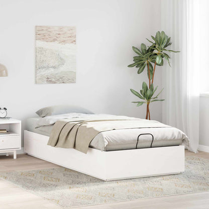 Ottoman Bed Frame White 90 x 200 cm Solid Pine Wood