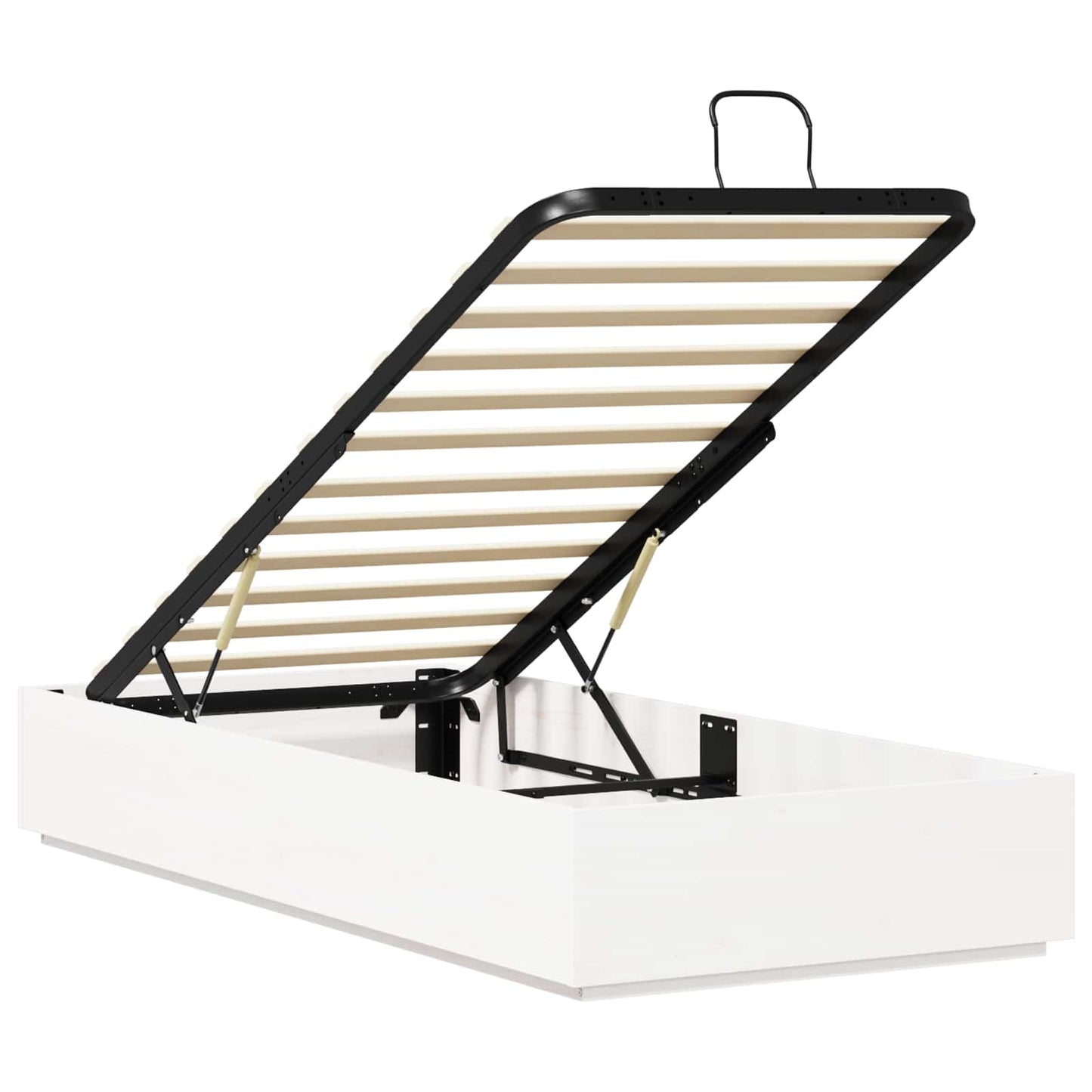 Ottoman Bed Frame White 100 x 200 cm Solid Pine Wood