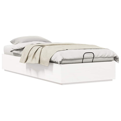 Ottoman Bed Frame White 100 x 200 cm Solid Pine Wood