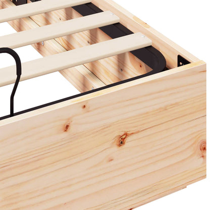 Ottoman Bed Frame Natural 120 x 190 cm Solid Pine Wood
