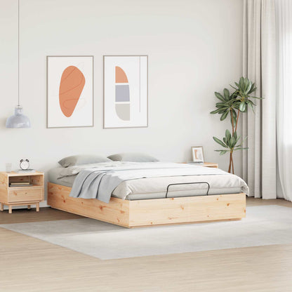 Ottoman Bed Frame Natural 120 x 190 cm Solid Pine Wood