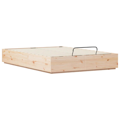 Ottoman Bed Frame Natural 140 x 190 cm Solid Pine Wood