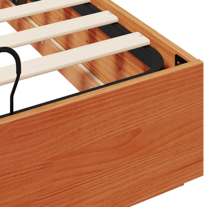Ottoman Bed Frame Wax Brown 140 x 190 cm Solid Pine Wood
