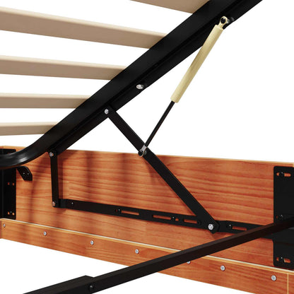 Ottoman Bed Frame Wax Brown 140 x 190 cm Solid Pine Wood