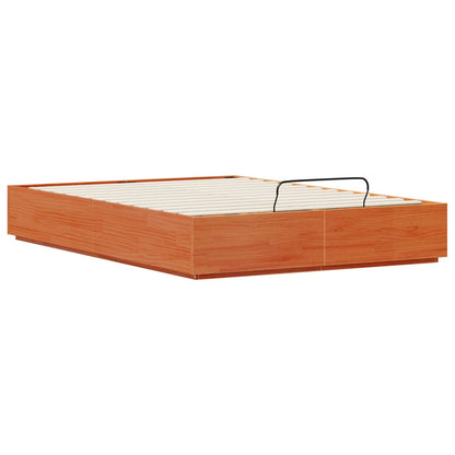Ottoman Bed Frame Wax Brown 140 x 190 cm Solid Pine Wood