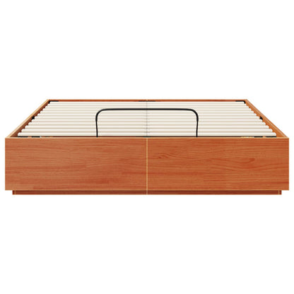 Ottoman Bed Frame Wax Brown 140 x 190 cm Solid Pine Wood