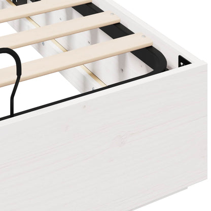 Ottoman Bed Frame White 120 x 200 cm Solid Pine Wood