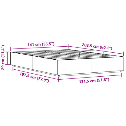 Ottoman Bed Frame White 140 x 200 cm Solid Pine Wood