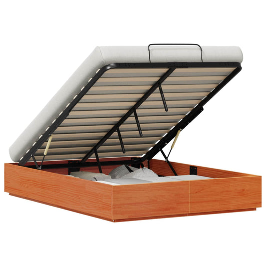 Ottoman Bed Frame with Storage Wax Brown 150 x 200 cm