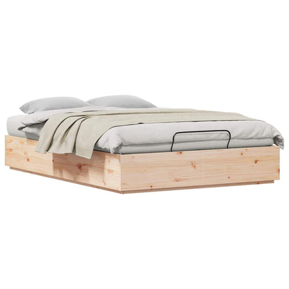 Ottoman Bed Frame Natural 160 x 200 cm Solid Pine Wood