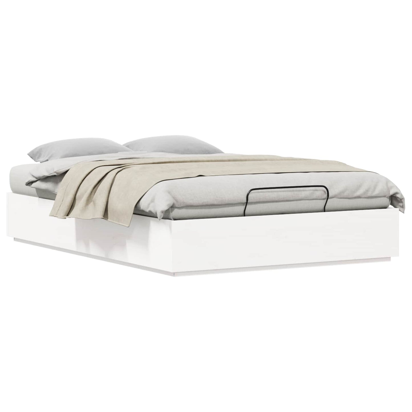 Ottoman Bed Frame White 160 x 200 cm Solid Pine Wood