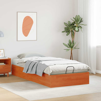 Ottoman Bed Frame with Storage Wax Brown 75 x 190 cm