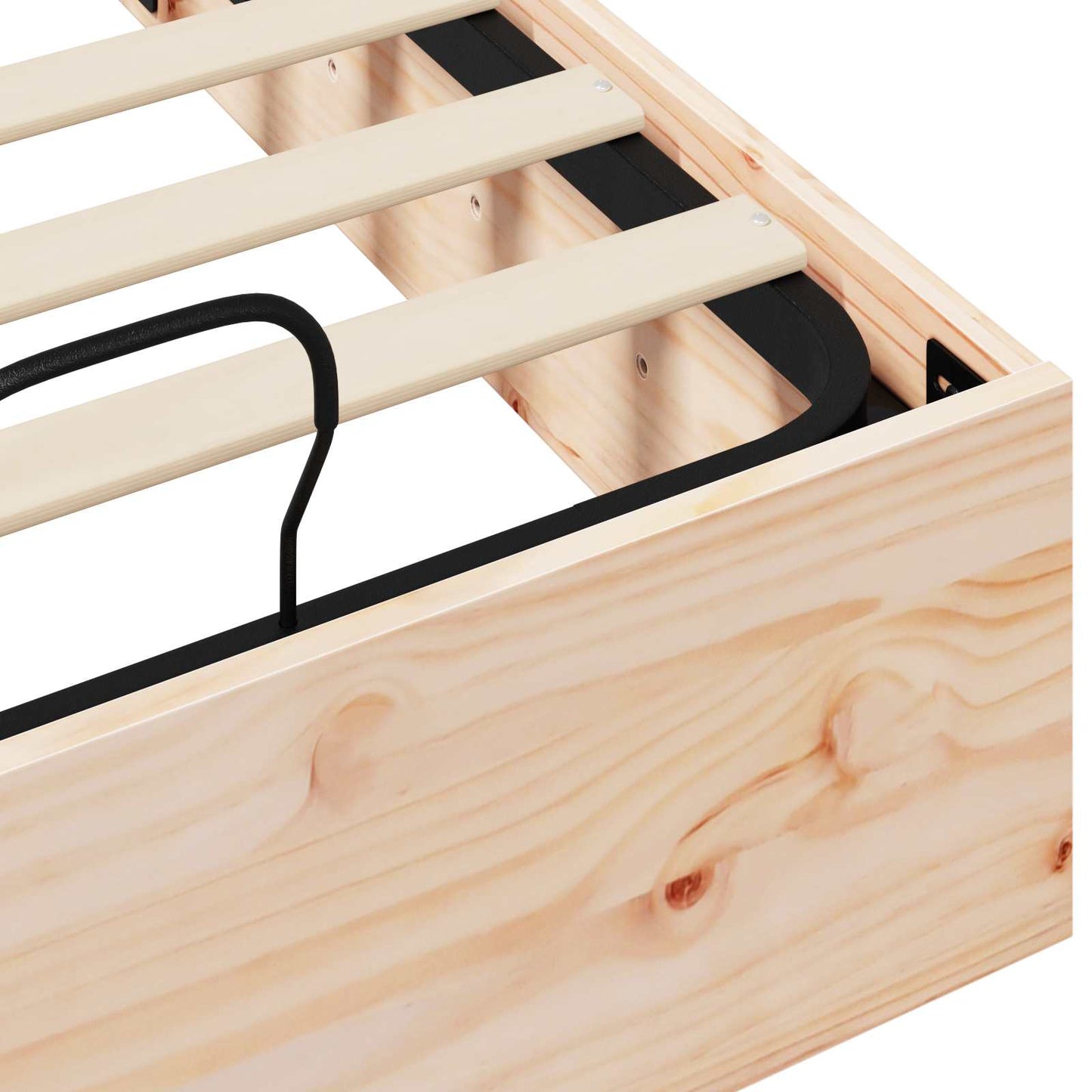 Ottoman Bed Frame with Storage Natural 90 x 190 cm