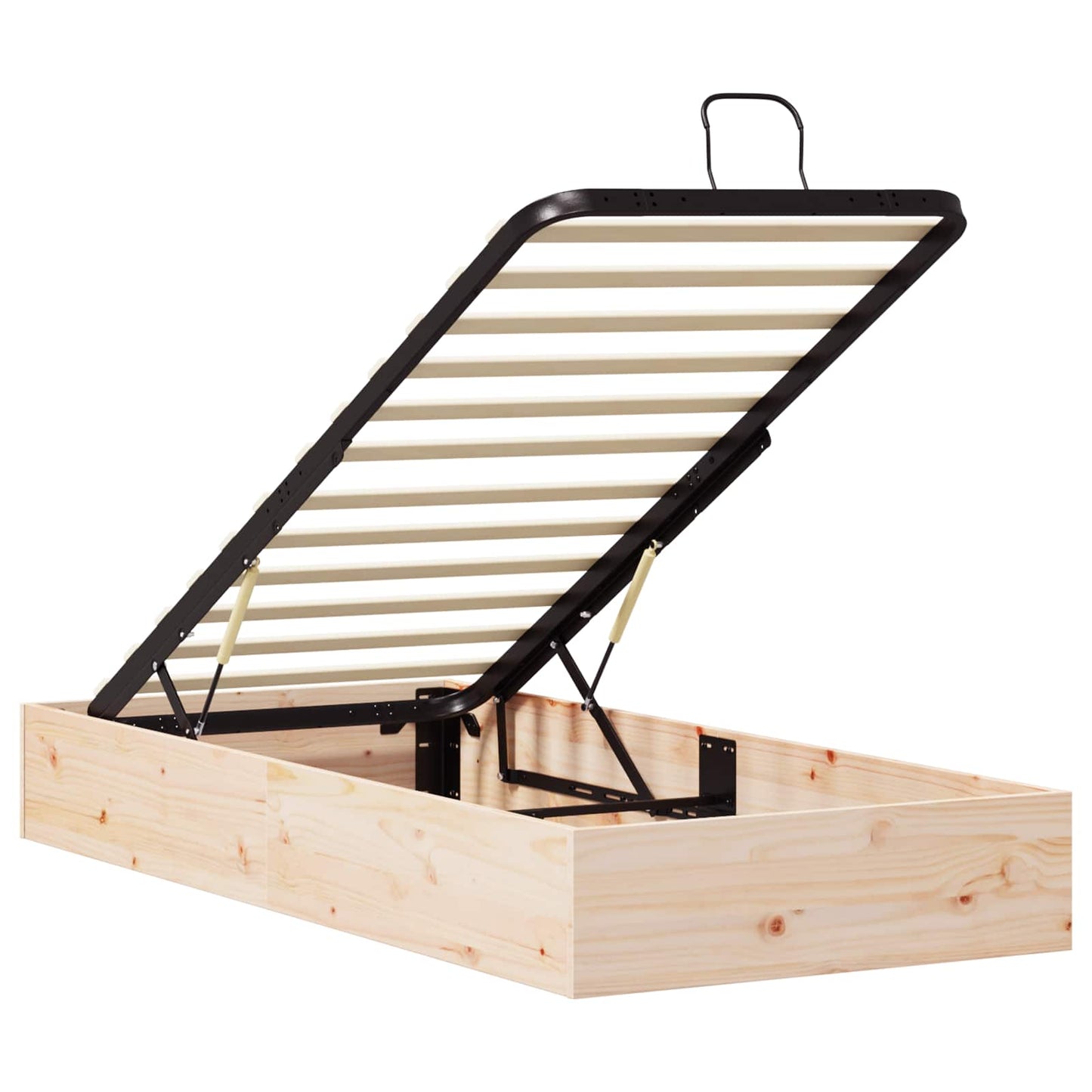 Ottoman Bed Frame with Storage Natural 90 x 190 cm