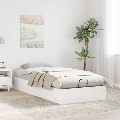 Ottoman Bed Frame with Storage White 90 x 190 cm