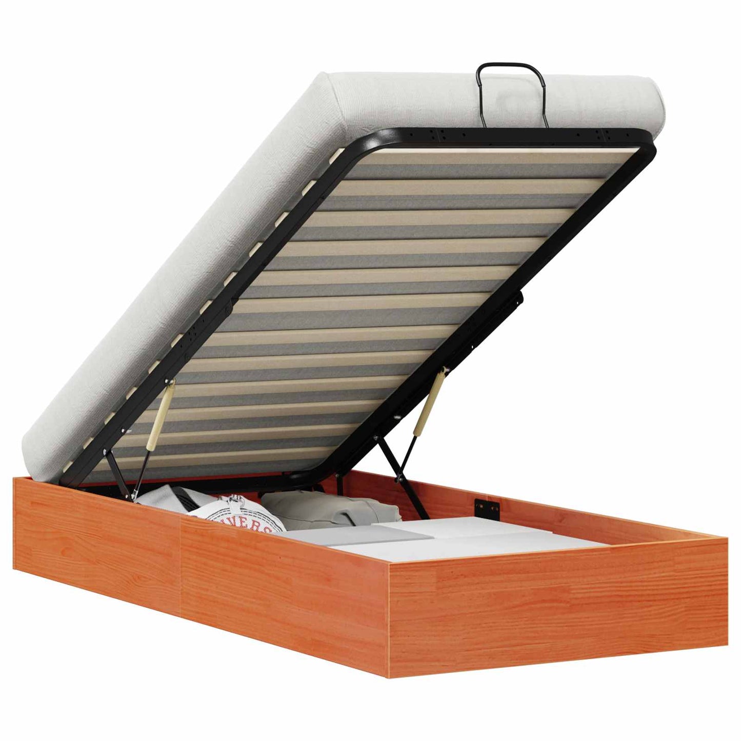 Ottoman Bed Frame with Storage Wax Brown 90 x 190 cm