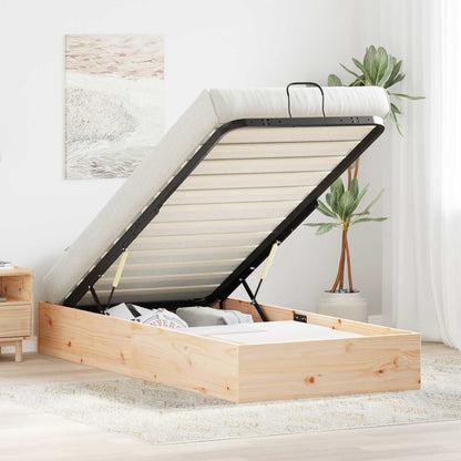 Ottoman Bed Frame with Storage Natural 80 x 200 cm
