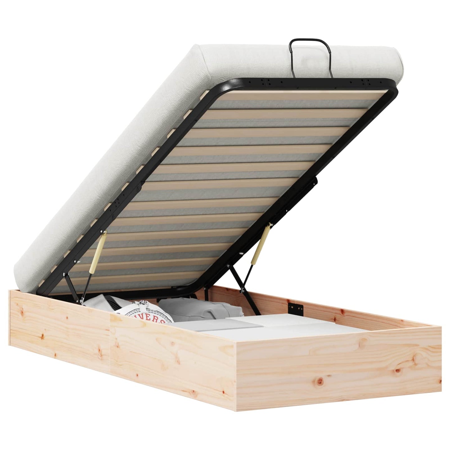 Ottoman Bed Frame with Storage Natural 80 x 200 cm