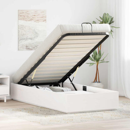 Ottoman Bed Frame with Storage White 80 x 200 cm