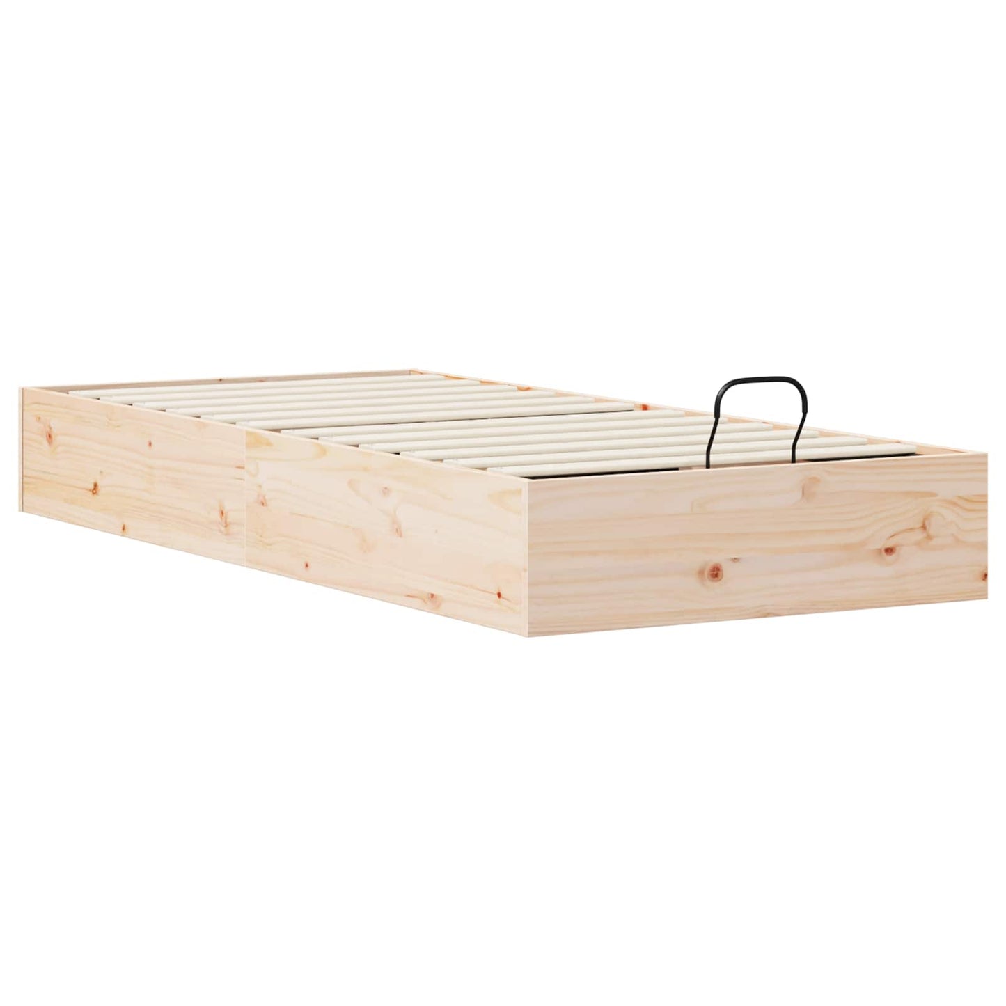 Ottoman Bed Frame with Storage Natural 90 x 200 cm