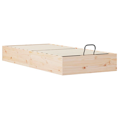 Ottoman Bed Frame with Storage Natural 90 x 200 cm