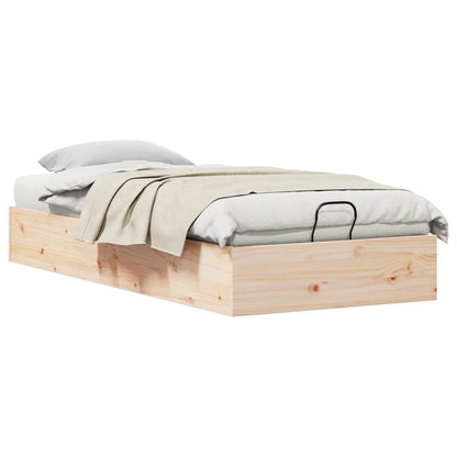 Ottoman Bed Frame with Storage Natural 100 x 200 cm