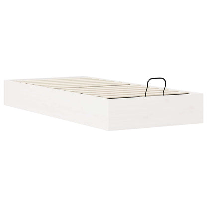 Ottoman Bed Frame with Storage White 100 x 200 cm