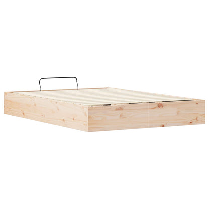 Ottoman Bed Frame with Storage Natural 135 x 190 cm