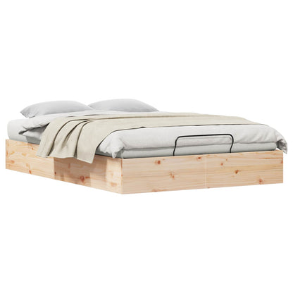 Ottoman Bed Frame with Storage Natural 135 x 190 cm