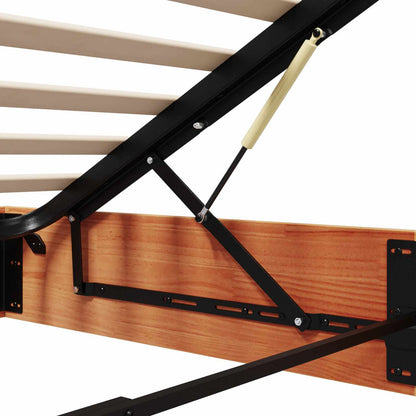 Ottoman Bed Frame with Storage Wax Brown 135 x 190 cm