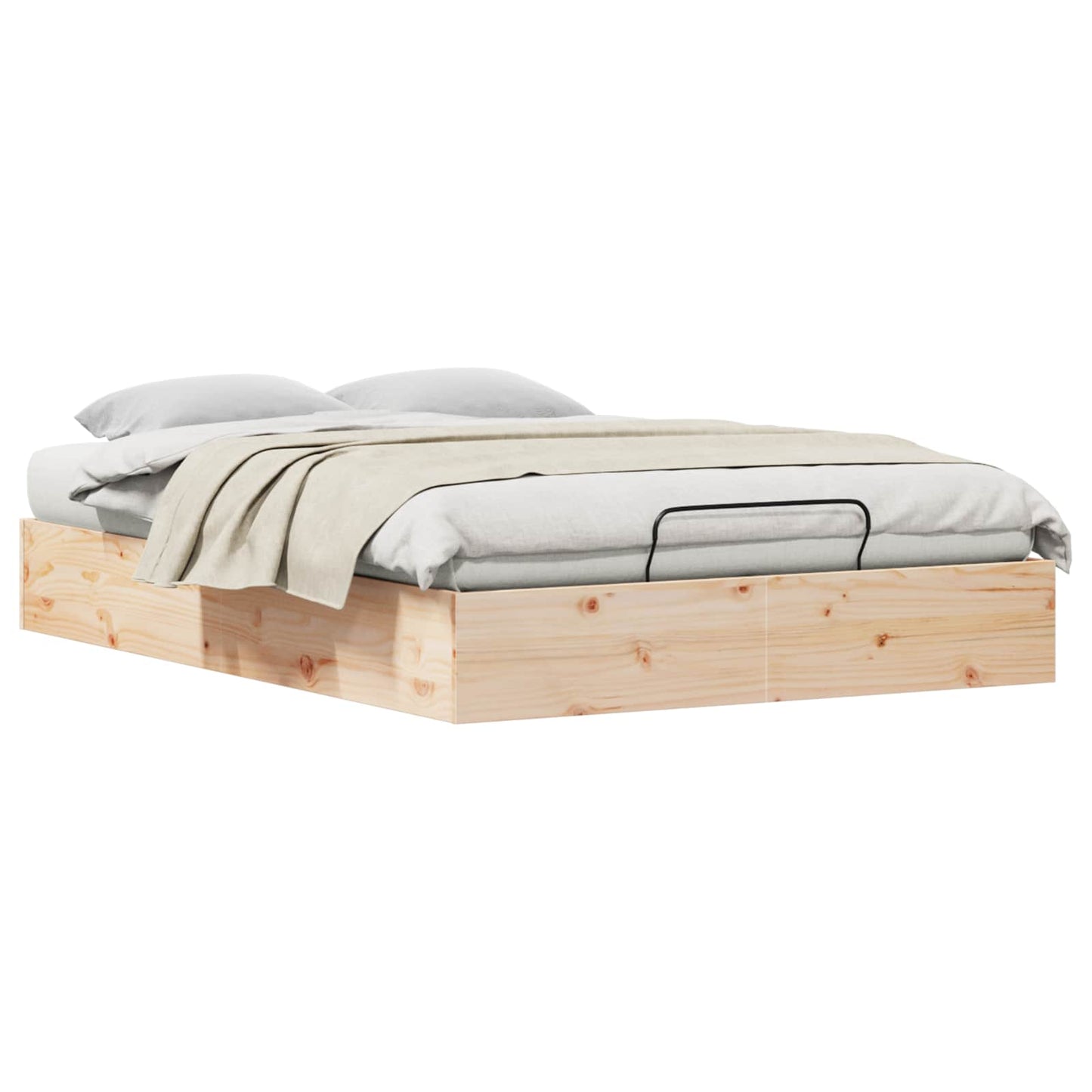 Ottoman Bed Frame with Storage Natural 150 x 200 cm