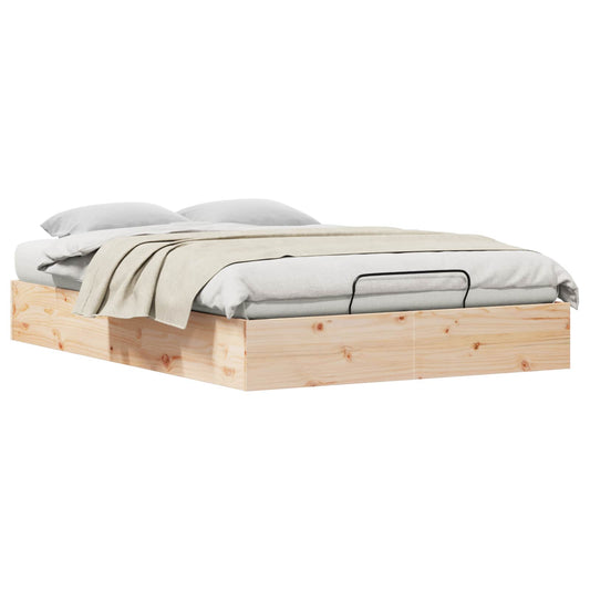 Ottoman Bed Frame with Storage Natural 150 x 200 cm