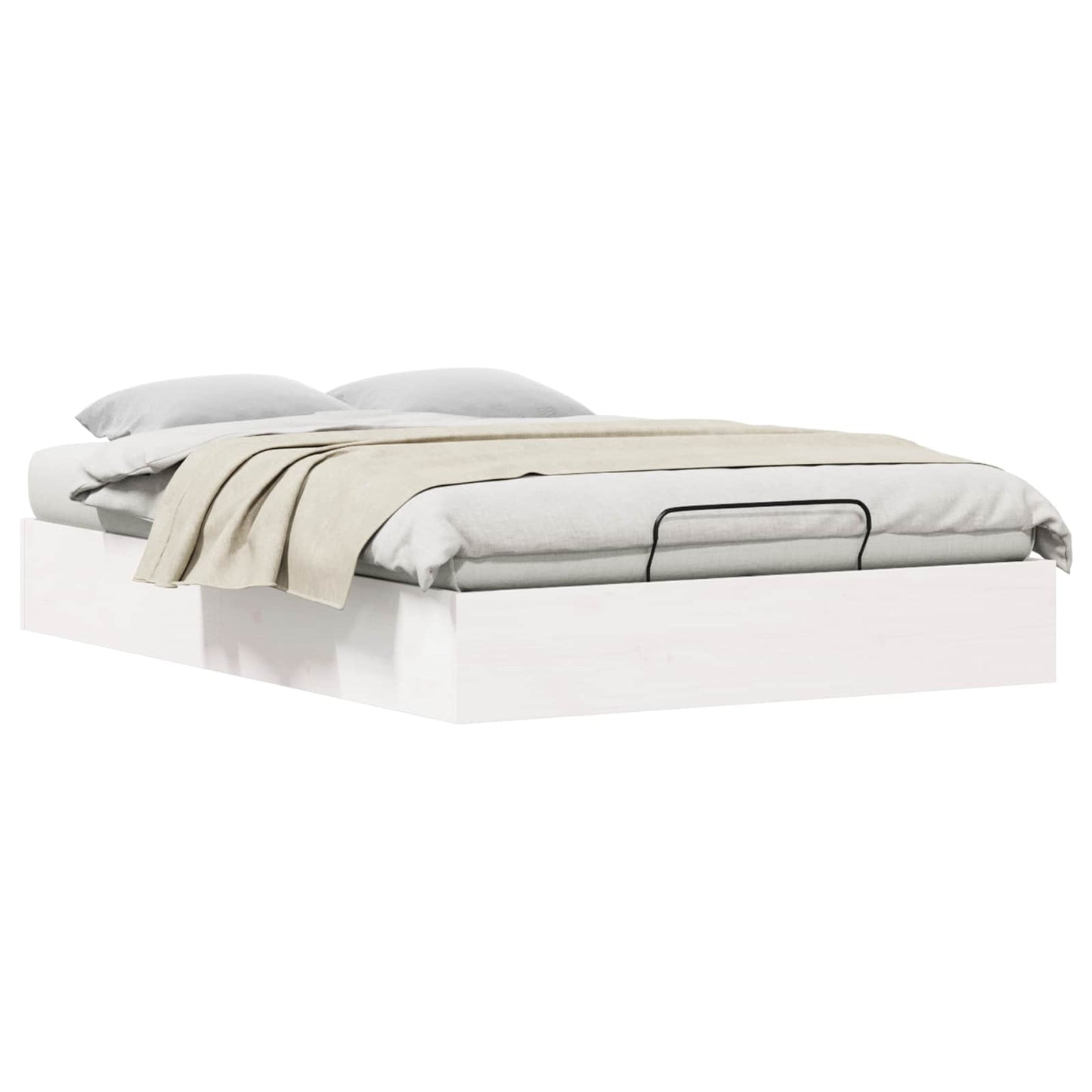 Ottoman Bed Frame with Storage White 150 x 200 cm