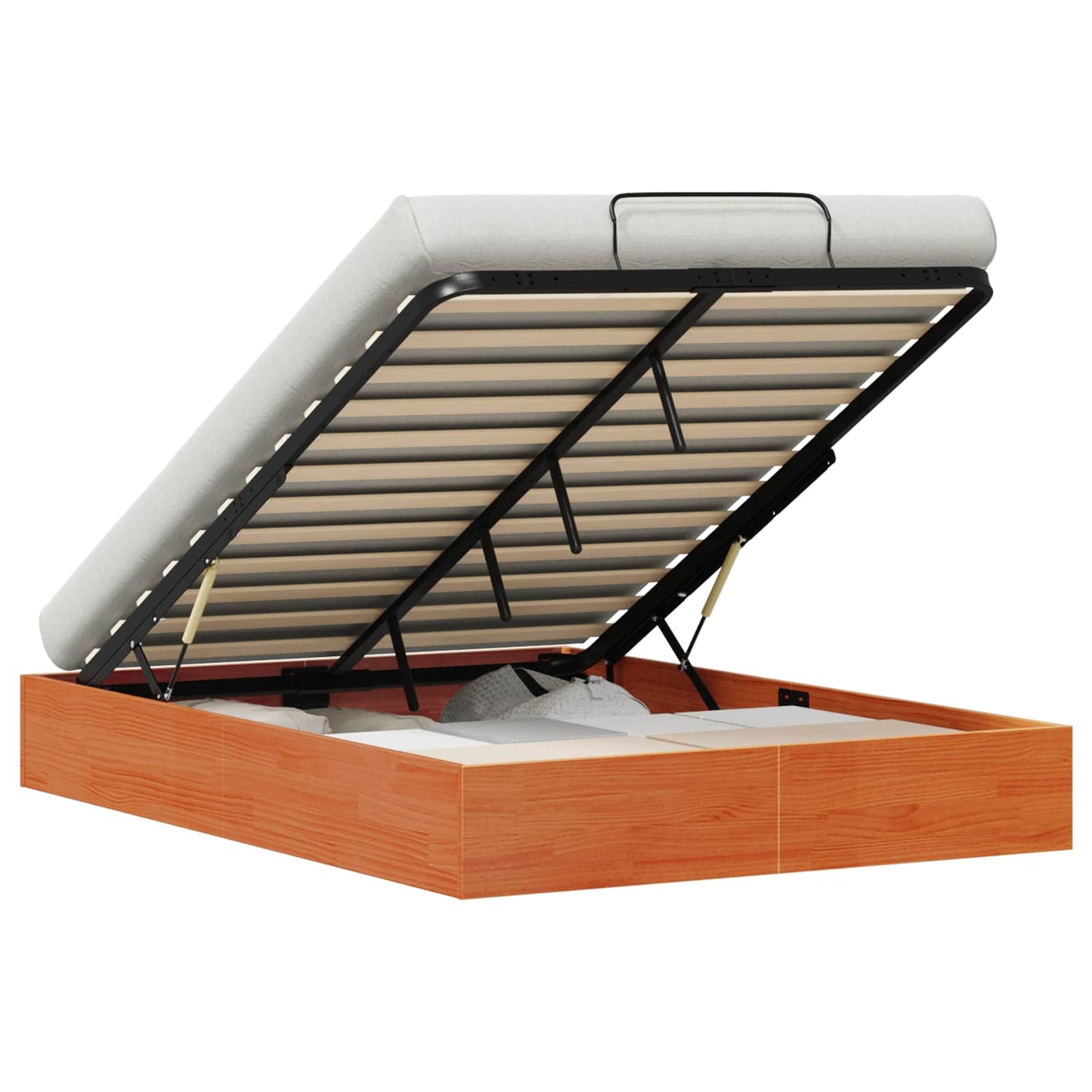 Ottoman Bed Frame with Storage Wax Brown 150 x 200 cm