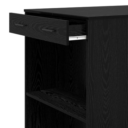 Bar Table Black Oak 102 x 70 x 103.5 cm Engineered Wood
