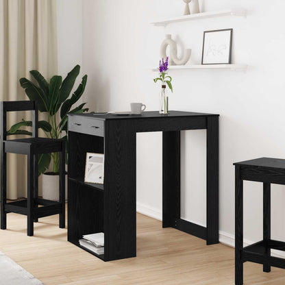Bar Table Black Oak 102 x 70 x 103.5 cm Engineered Wood