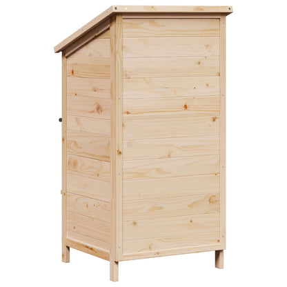 Garden Shed with Roof Natural 59 x 56 x 113.5 cm Solid Fir Wood