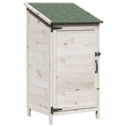 Garden Shed with Roof White 59 x 56 x 113.5 cm Solid Fir Wood