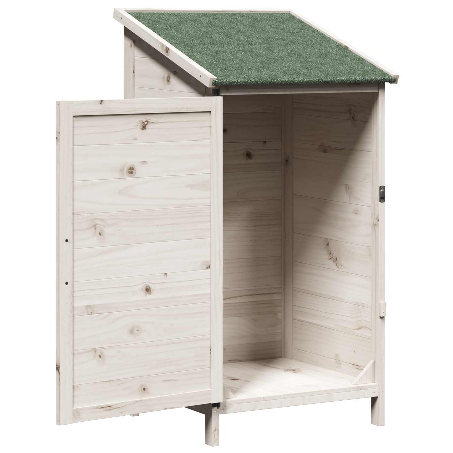 Garden Shed with Roof White 59 x 56 x 113.5 cm Solid Fir Wood