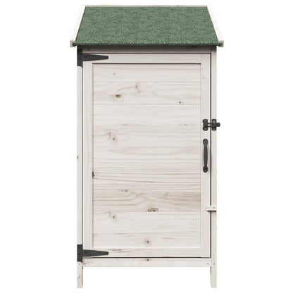 Garden Shed with Roof White 59 x 56 x 113.5 cm Solid Fir Wood
