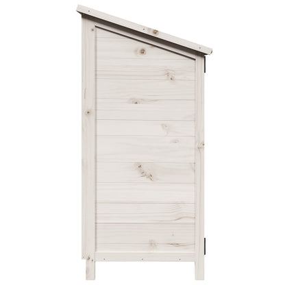 Garden Shed with Roof White 59 x 56 x 113.5 cm Solid Fir Wood