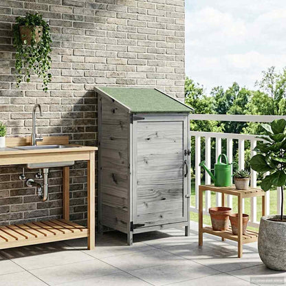 Garden Shed with Roof Grey 59 x 56 x 113.5 cm Solid Fir Wood
